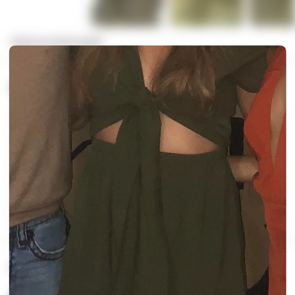 Olive Green Cutout Dress